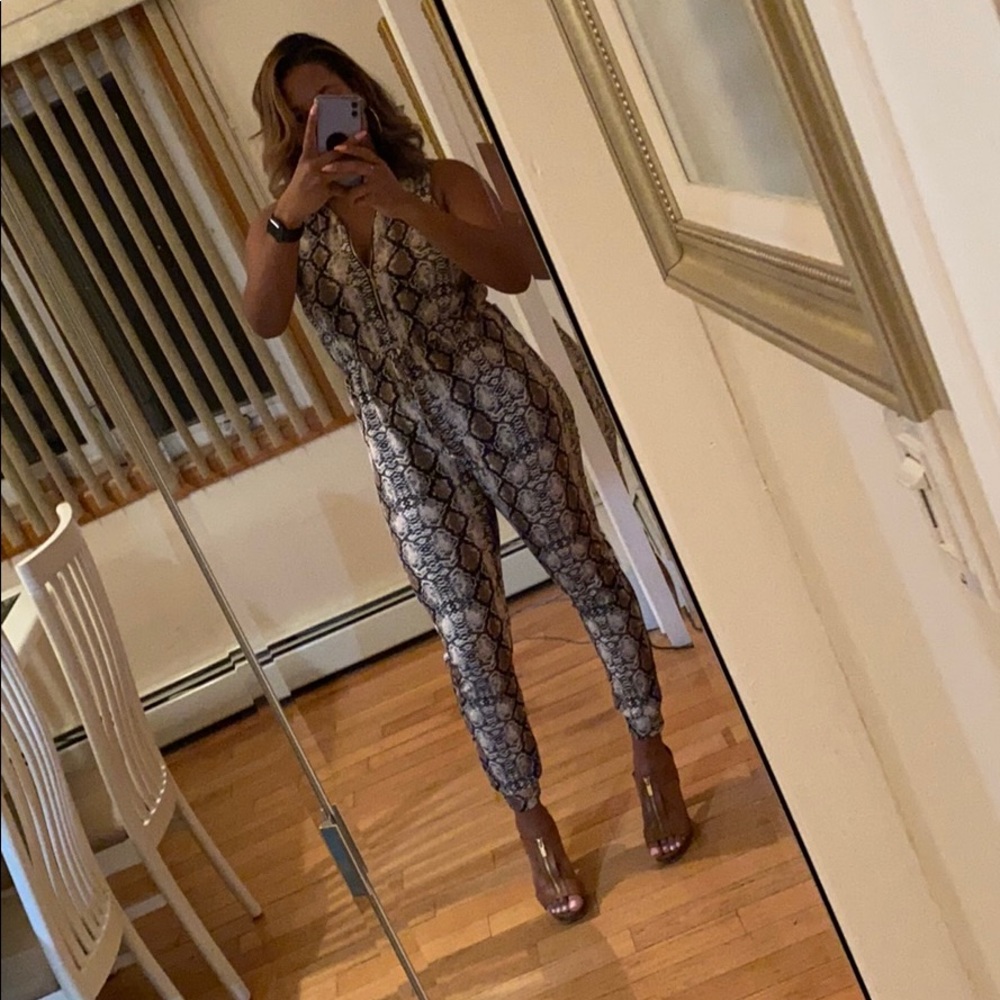 Snake print jumpsuit